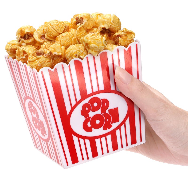 Tebery 30 Pack Plastic Open-Top Popcorn Boxes Reusable Popcorn Containers Bucket Tub - 3.75" Tall x 3.75" Square - Image 3